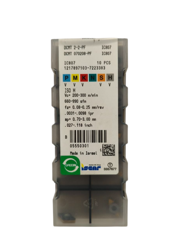 DCMT 070208 PF IC807 Пластина для точения Iscar (P,M,K,S,H)