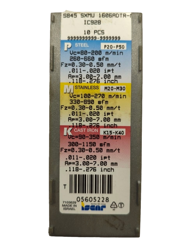 S845 SXMU 1606ADTR-MM IC928 Пластина фрезерная Iscar (P,M,K)