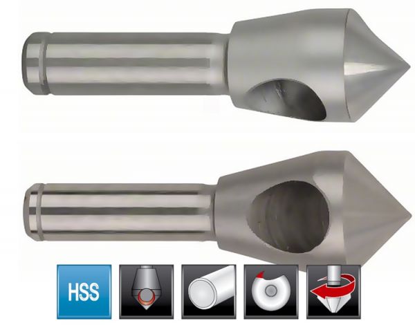 Зенковка ц/х 90° 10,0мм HSSE-Co5 (2/5, полая, с отверстием) d6мм Ruko